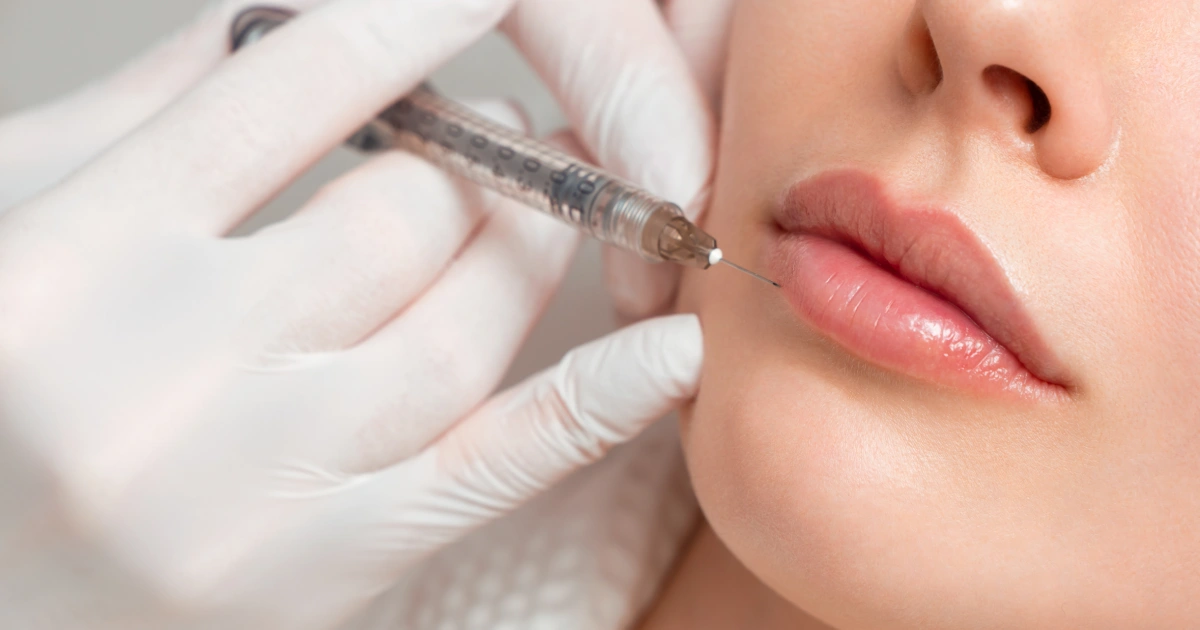 Injector performing ultrasound-guided filler dissolving on lips